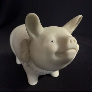 Snow Tales Snowbabies Porcelain White Pig Figurine Vintage